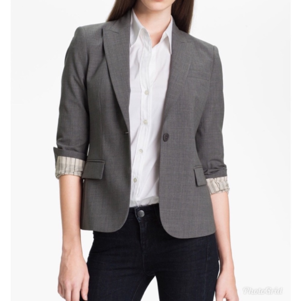 Theory Gabe B Wool Single Button Lined Blazer - image 1